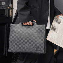 New Plaid hand bag mens Korean mens bag Hand bag business file bag envelope fashion crossbody shoulder bag