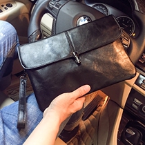 Lock Fashion Trend hands with bag Han version Mens handbag PU mens bag Business hand grabbing letter enveloping IPAD file bag