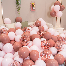 Wedding pink balloon decoration romantic wedding birthday party scene layout womans wedding house Net red double layer thickening