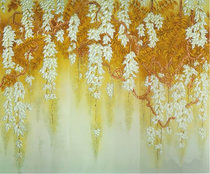 Art Glass Luxury TV Sofa Bifacial Background Wall Xuan Guan Steel Partition Invisible Glass Door Pendant Vines