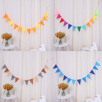 Net red pennant birthday pull flag felt cartoon flag pull flag adult childrens party kindergarten decoration layout