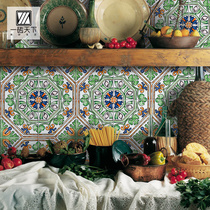 Retro handmade tiles hand-painted antique flower tiles Nordic idyllic living room dining room kitchen and bathroom balcony wall tiles floor tiles