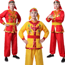yang ge fu New Men set middle-aged national performance drum gongs and drums performances of the dragon and lion dances clothing