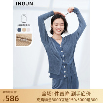 Nong Mall The Same Spring Classic Light Core Suede Asymmetrical Closedown Design Outwear Long Sleeve V Collar Knit Cardiovert Woman