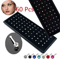 60 boxes - European and American 1 8mm alloy classic drilling nose nail - ring ear nail - piercing jewelry