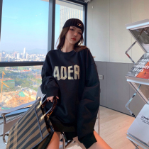 ADER ERROR autumn and winter Tide brand loose chest letter origami round neck sleeve sweater male and female couple