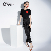 Latin Dance Course Girls 2022 New Show Dress Professional Dance Girls Training Network Red Pants