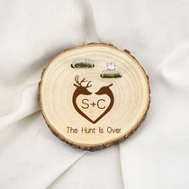 Custom forest wedding creative wedding ring holder ring box Bride wooden lettering ring box shooting props