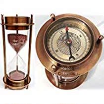 7“ Nautical Brass Sand Timer Hourglass with Maritim