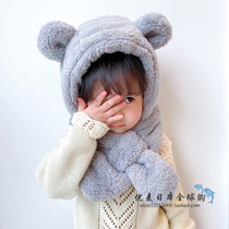 Japanese GP children baby ear cap men and women baby scarf one cute super cute hat scarf winter