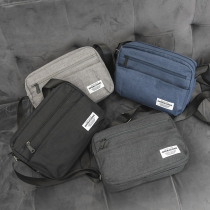 Hong Kong style fashion mens shoulder bag canvas multi-pocket messenger bag literary casual shoulder bag simple trend messenger bag