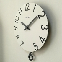 New wooden mute wall clock Nordic minimalist living room swing clock round decoration home creative quartz clock