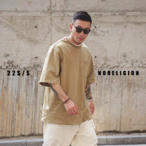 NORELIGION spring summer 300g pure color heavy lbs short sleeve T-shirt male and female beating bottom pocket white T base without faith