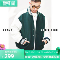 NORELIGION leather sleeve baseball uniforms for men and women couples spring and autumn four seasons American vintage jacket jacket no faith