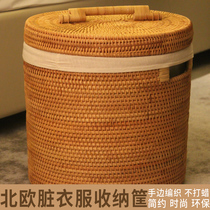 Vietnamese handmade rattan clothes dirty clothes storage basket clothes household laundry basket dirty clothes storage dirty clothes bucket