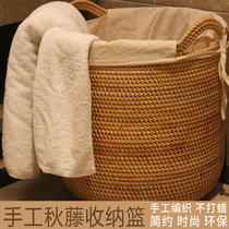 Vietnam autumn vine dirty clothes basket portable dirty clothes bucket hand woven large finishing storage basket