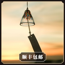 Japan imported Tsutsuka nitrate handmade glass wind chimes cherry blossom sea breeze rainbow wind chime hanging gift