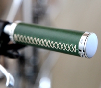 Single BROMPTON small cloth folding handlebar cover layer dark green leather cross-border custom 70-130mm