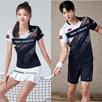2020 new badminton suit suit mens and womens table tennis suit sports short-sleeved game suit breathable quick-drying couple tennis