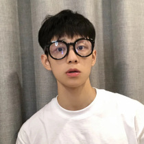 Black-framed glasses Mens eye frame frames Womens glasses frames Plain black Japanese tr90 large face can be equipped with lenses myopia