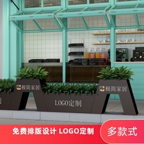 Municipal garden outdoor wrought iron flower box flower bed combination sales department outdoor square outside the floor planting flower trough