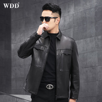 Head-layer deer skin leather clothing male genuine leather short style Leather Jacket with Henning leather jacket Leisure middle-aged thin Autumn Jacket