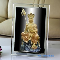 The knot pure handmade Buddha portrait Kizang King Bodhisattva Buddha statue hanging painting dedicated to the picture photo paper double-sided plastic sealing table