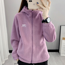 Imitation lamb wool fleece garment women's long sleeve cardigan autumn and winter warm padded hoodie coat plush loose sweater