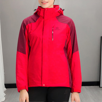 Outdoor stormtrooper jacket Womens three-in-one removable autumn and winter waterproof breathable mountaineering suit jacket mens group purchase custom logo