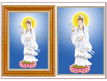 Tian Fuhui Buddha Statue portrait Bound to pure land white Guanyin Bodhisattva figure 002 Photo paper Amitabha Buddha 45654