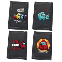 Amongus Perimeter Wallet Space Wolf Killing in Between Us Cartoon Student Three-fold Short Money clip card bag
