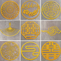 New Chinese wedding props wedding hall air ceiling decoration Golden iron art Auspicious Cloud pendant stage background layout