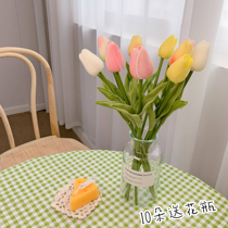 ins Simulation flower Tulip send vase Room living room simulation bouquet photo flower props decoration fake flower