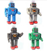 Post-80s nostalgic tin toy clockwork winding robot Classic collection childrens manual decompression electric smoking
