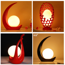 Creative fashion wedding bedroom bedside lamp modern simple romantic warm Art personality wedding room long life lamp