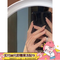 European and American Spice Girls wear fake nails flesh color nail light therapy patch extend gentle tea jelly color clear nude nail art