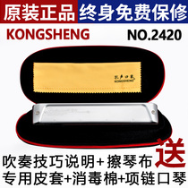 New Confucius instrument 24 hole polyphonic harmonica 2420 professional performance male and female beginner beginner children elderly gift