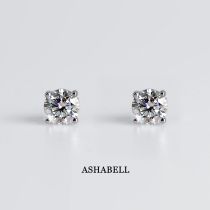Ashabell Mosanstone Pure Silver 18k Gold Diamond Earrings Male Superior Four Paws Platinum Earrings Woman Super Flash