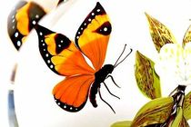  Victor TRABUCCO monarch butterfly fruit art glass town paper pendulum piece living-room decoration home