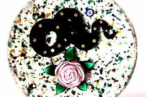  Snake Rose Glass Town Paper Pendulum Piece Living Room Decorative home Desktop Crystal Handicraft Collection