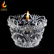 Clearance ghee lamp holder Lotus Glass candle holder home for Buddha home offering for Buddha Butter Lamp Lamp Holder