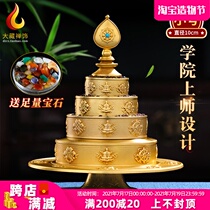 Repair Manza plate La Rong College 10cm pure Copper Tantric eight auspicious Mancha Luo gem repair plate tray full set