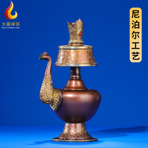 Tibetan Buddhist supplies pure bronze carvings flower bans Nepals secret Buddha before the home Buddha equipment