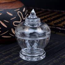 Tantric supplies of Buddhist supplies Eight auspicious treasure bottles crystal pagoda Bodhi pagoda 6cm tall Buddhist supplies White