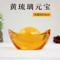 Manza teaches gifts Huang Liuli Yuanbao ornaments Gold Yuanbao Buddhist home accessories long 9 8