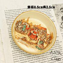 Western antique collection Xinxin European antique British 1930 classical story ancient porcelain small Bowl plate