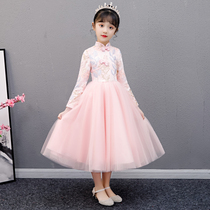 Girl Princess Dress Spring Dress Foreign Air Qipao Dress Dress Dresses Dresses Autumn Winter Children Spring Dresses Hanfu Gowns Spring Autumn