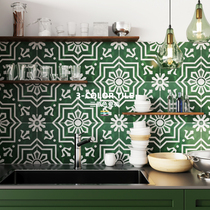 Moroccan vintage dark green tile restaurant bar tile toilet bathroom wall tile balcony kitchen non-slip floor tiles