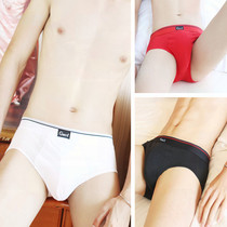  Briefs mens pure white cotton summer comfortable breathable antibacterial youth personality fashion 2021 new trend