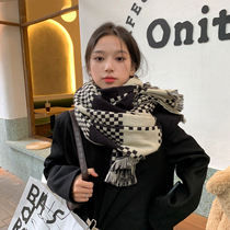 (ZRSN) Korean plaid scarf female ins autumn and winter Korean version of Joker student shawl warm bib tide Net Red
